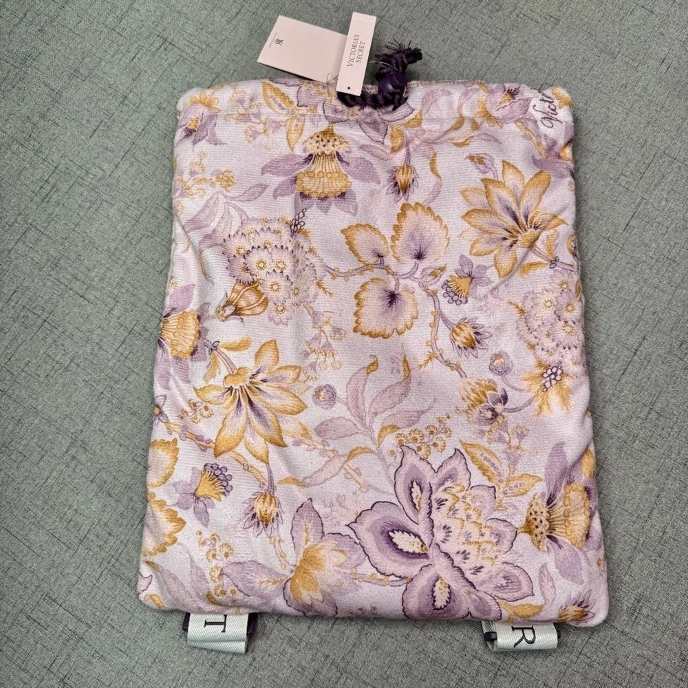 Victoria’s Secret 2 in 1 Beach Towel Backpack Pool Bag Purple Floral NWT